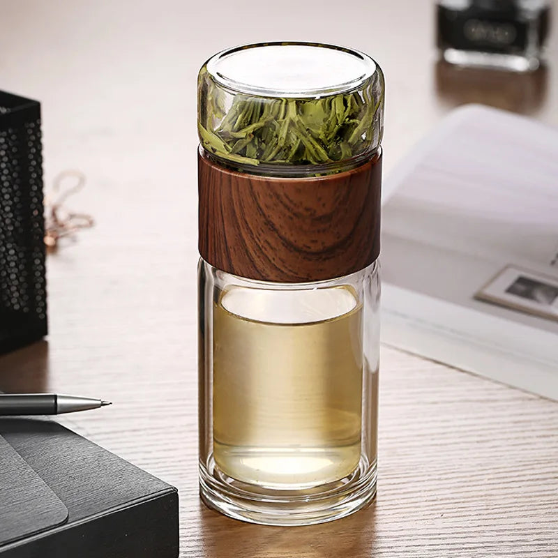 Double Glass Tea Bottle Infuser