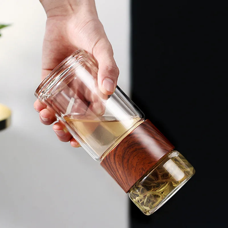 Double Glass Tea Bottle Infuser