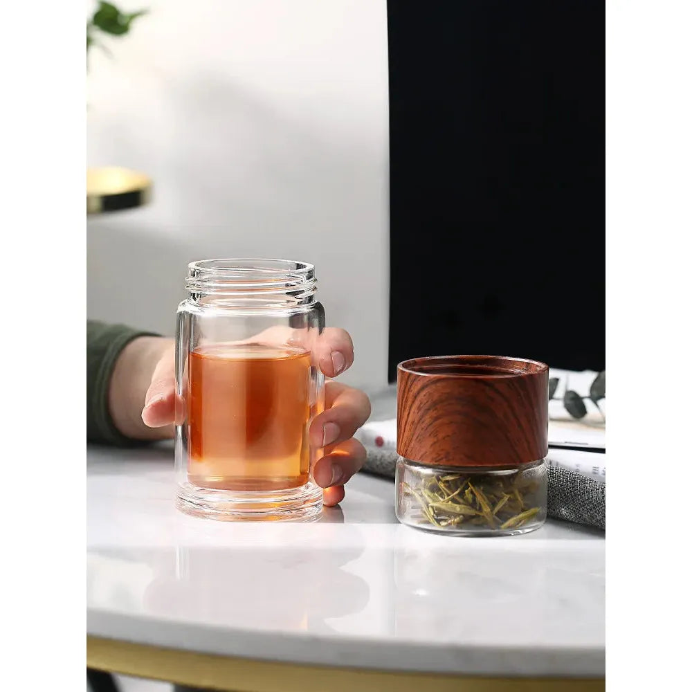Double Glass Tea Bottle Infuser