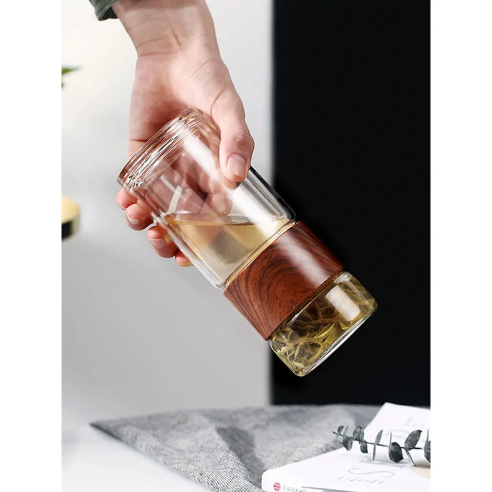 Double Glass Tea Bottle Infuser