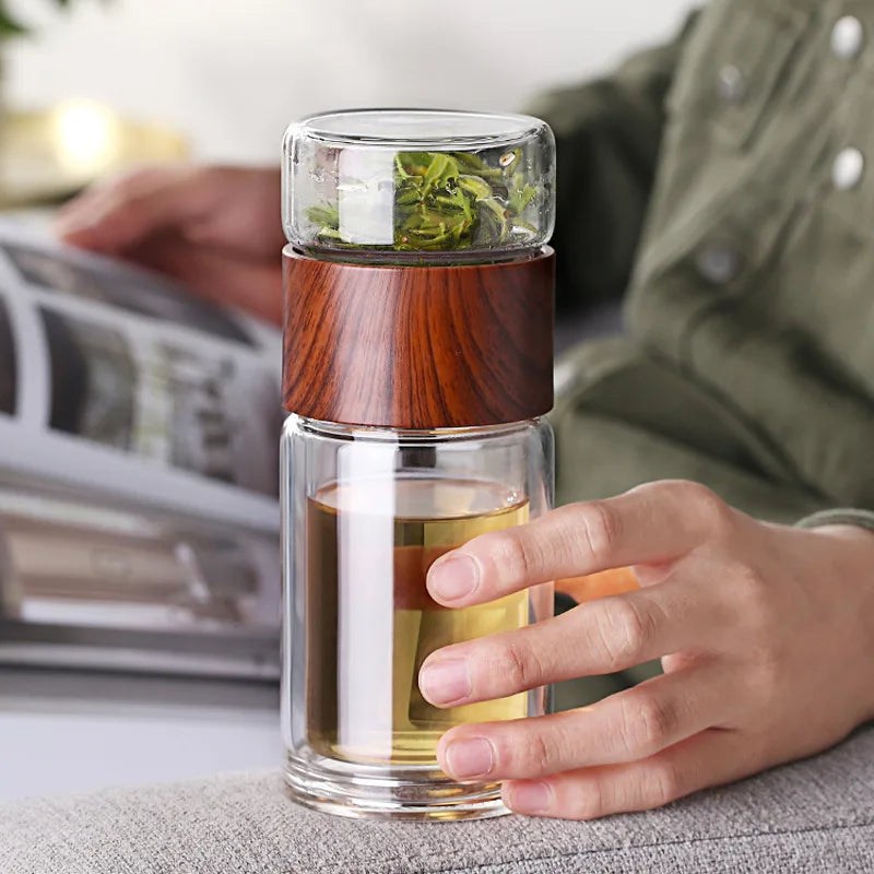 Double Glass Tea Bottle Infuser