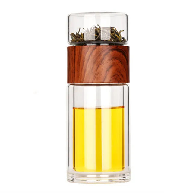 Double Glass Tea Bottle Infuser