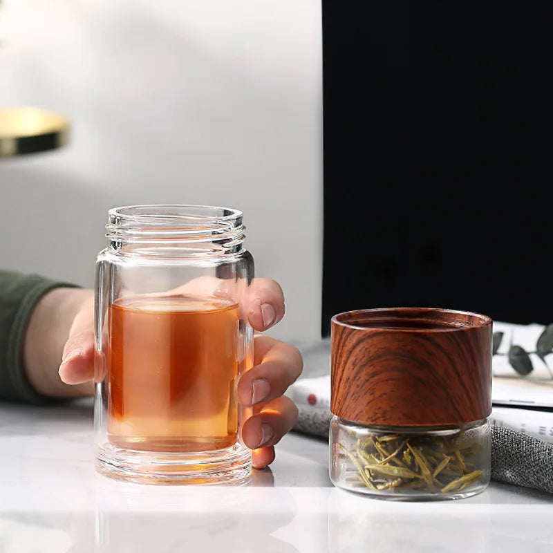 Double Glass Tea Bottle Infuser