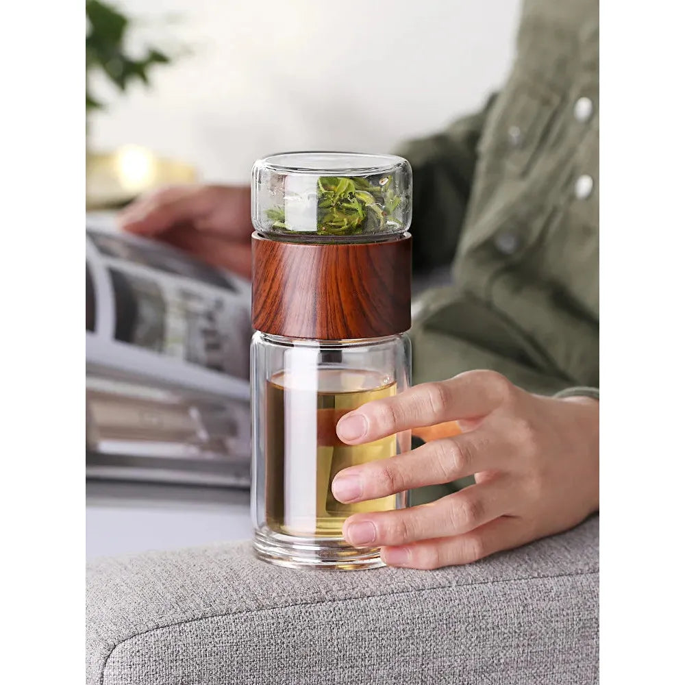 Double Glass Tea Bottle Infuser