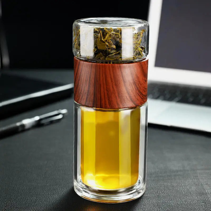 Double Glass Tea Bottle Infuser
