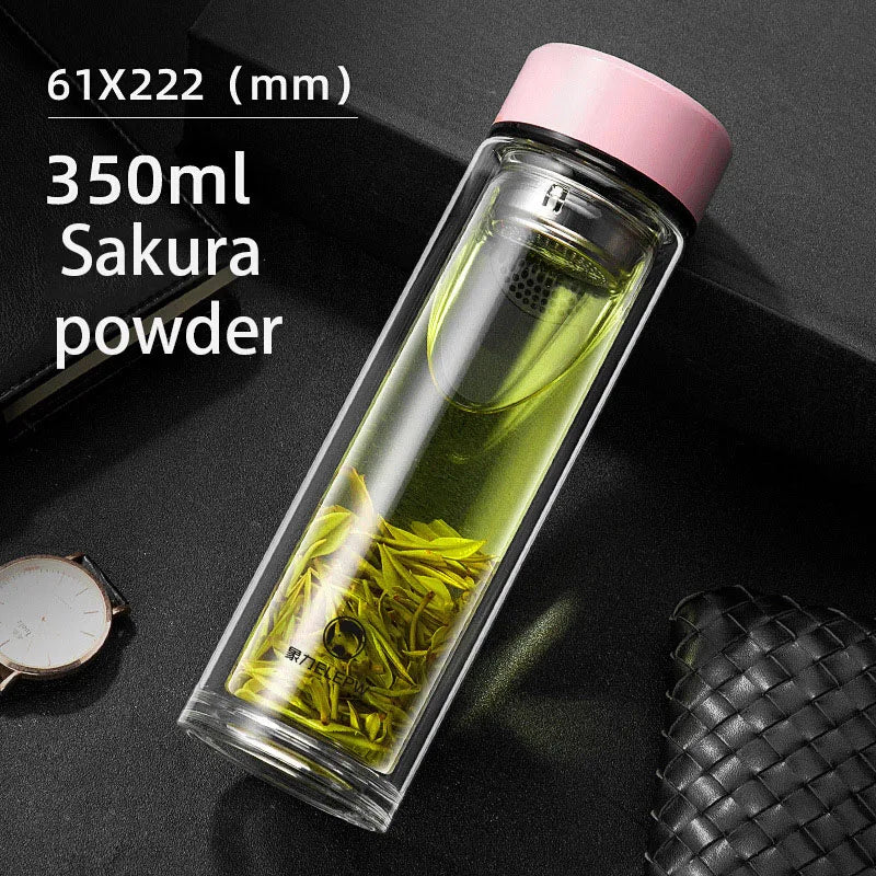 Double-layer glass tea cup